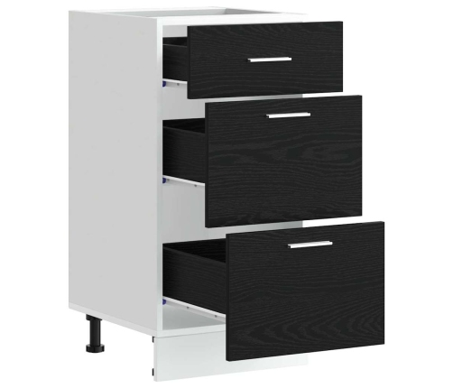 Virtuves Pamatstāvs Riga Melns Ozolkoks 40 X 46 X 81,5 Cm Vidaxl