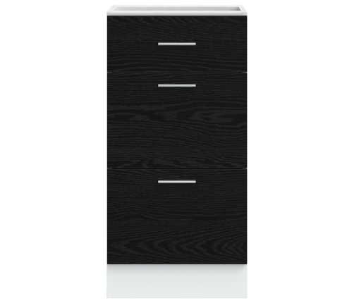 Virtuves Pamatstāvs Riga Melns Ozolkoks 40 X 46 X 81,5 Cm Vidaxl