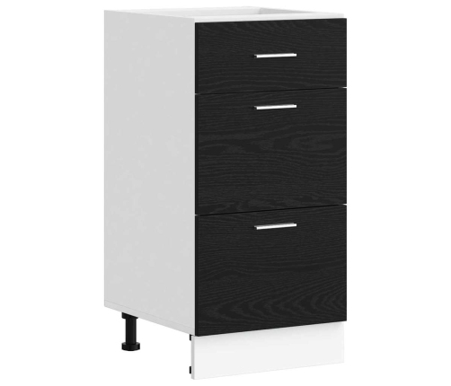 Virtuves Pamatstāvs Riga Melns Ozolkoks 40 X 46 X 81,5 Cm Vidaxl