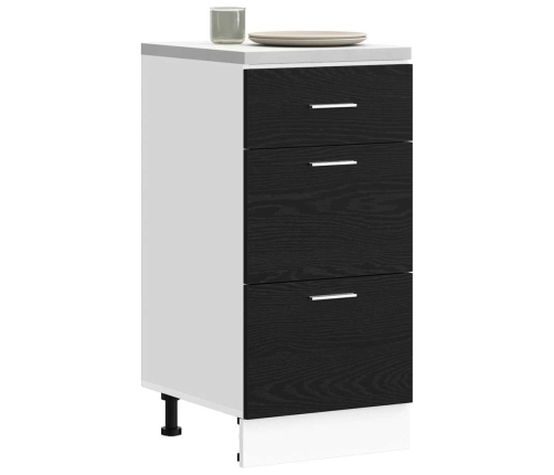 Virtuves Pamatstāvs Riga Melns Ozolkoks 40 X 46 X 81,5 Cm Vidaxl