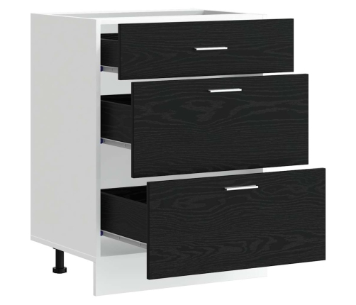 Virtuves Pamatstāvs Riga Melns Ozolkoks 60 X 46 X 81,5 Cm Vidaxl