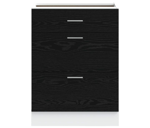 Virtuves Pamatstāvs Riga Melns Ozolkoks 60 X 46 X 81,5 Cm Vidaxl
