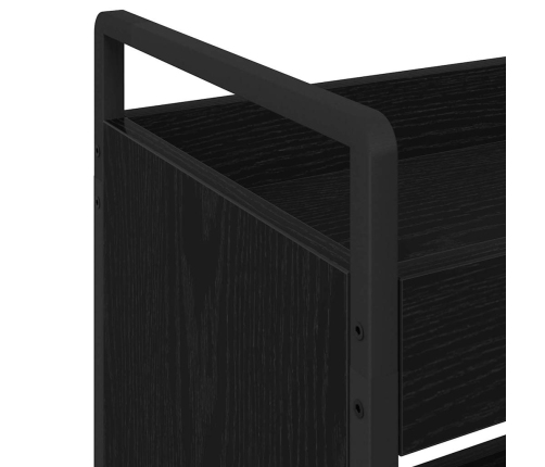 Virtuves Ratiņš Melns Ozols 70 X 30 X 82 Cm Inženierijas Koks Vidaxl