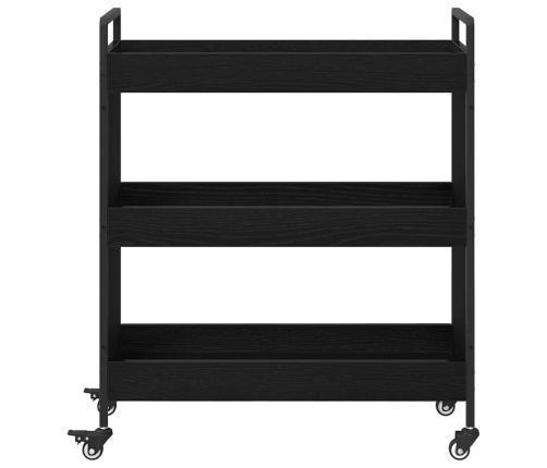 Virtuves Ratiņš Melns Ozols 70 X 30 X 82 Cm Inženierijas Koks Vidaxl