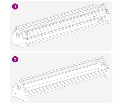 Vistas Barošanas Grozs Sudraba 108 X 20,5 X 20 Cm Vidaxl