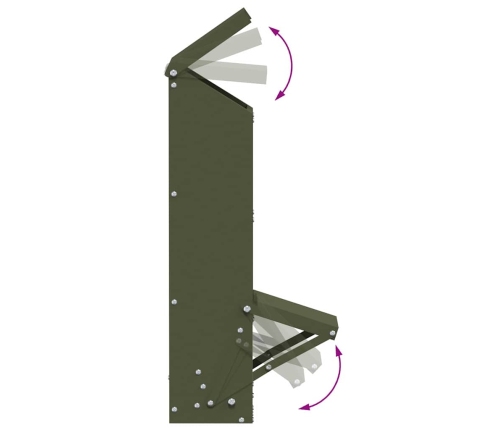 Vistas Barotava Olīvu Zaļš 13 X 12 X 51 Cm Vidaxl