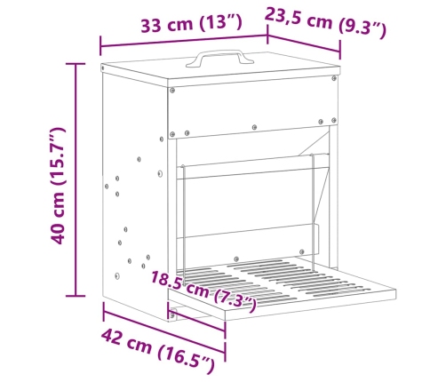Vistas Svara Barotājs Olīvu Zaļš 25 X 42 X 40 Cm Vidaxl