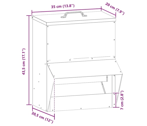 Vistas Barotava Melna 20 X 25 X 35 Cm Auksti Velmēts Tērauds Vidaxl