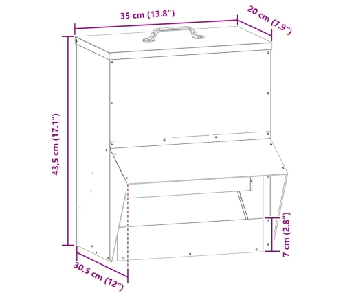 Vistas Barotava Sudraba 20 X 25 X 35 Cm Cinkots Tērauds Vidaxl