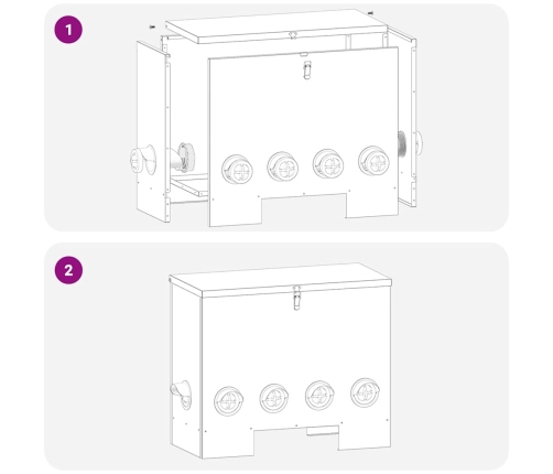 Vistas Barotava 2 Pcs Melna 60.5 X 29 X 51 Cm Vidaxl