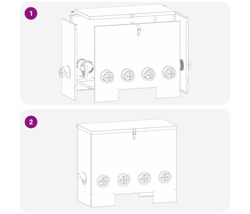Vistas Barotava 2 Pcs Melna 60.5 X 29 X 51 Cm Vidaxl