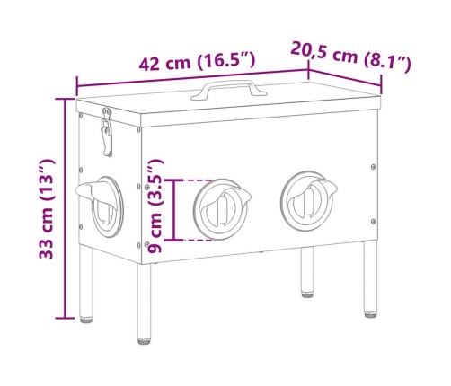 Vistas Barotava 2 Pcs Melna 41,5 X 20,5 X 33 Cm Vidaxl
