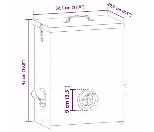 Vistas Barotava 2 Pcs Melna 32,5 X 20,5 X 43 Cm Vidaxl