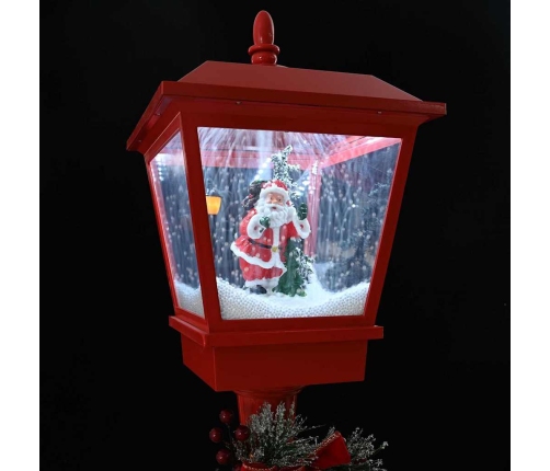 Ziemassvētku Ielu Lampa Ar Lukturi Sarkana 40.5X40.5X180Cm Vidaxl