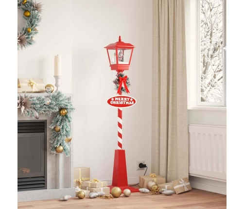 Ziemassvētku Ielu Lampa Ar Lukturi Sarkana 40.5X40.5X180Cm Vidaxl