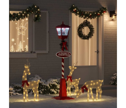 Ziemassvētku Ielu Lampa Ar Lukturi Sarkana 40.5X40.5X180Cm Vidaxl