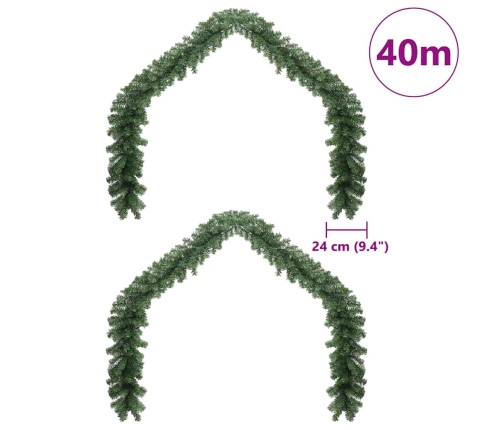Ziemassvētku Girlanda Cits Zaļa 40 M Pvc Vidaxl