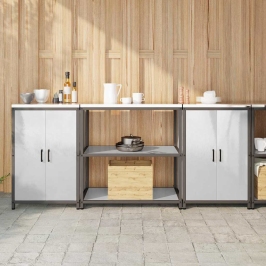 Virtuves Glabāšanas Komplekts 3 Pcs Sudrabs 210 X 50 X 92 Cm Vidaxl