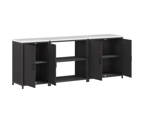 Virtuves Uzglabāšanas Komplekts 3 Pcs Melna 210 X 50 X 92 Cm Vidaxl