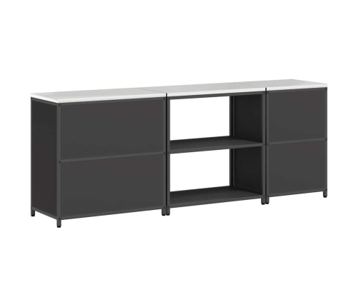 Virtuves Uzglabāšanas Komplekts 3 Pcs Melna 210 X 50 X 92 Cm Vidaxl