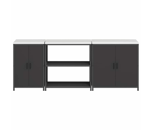 Virtuves Uzglabāšanas Komplekts 3 Pcs Melna 210 X 50 X 92 Cm Vidaxl