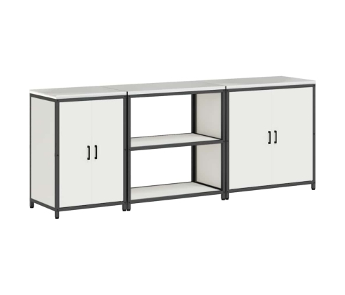 Virtuves Uzglabāšanas Komplekts 3 Pcs Balta 210 X 50 X 92 Cm Vidaxl