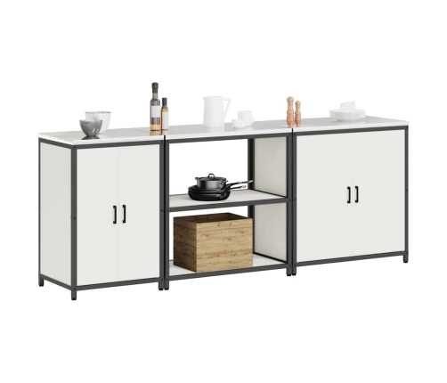 Virtuves Uzglabāšanas Komplekts 3 Pcs Balta 210 X 50 X 92 Cm Vidaxl