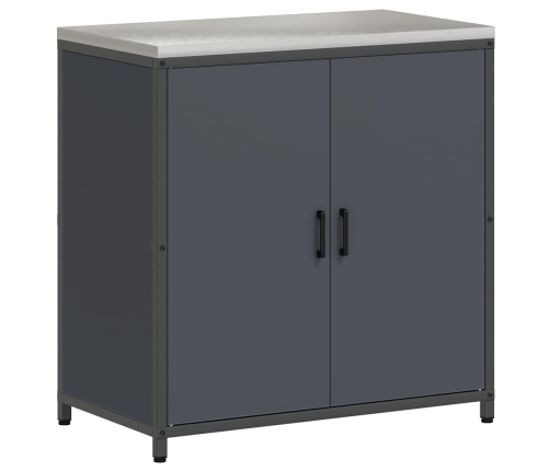 Virtuves Uzglabāšanas Komplekts Ar Plauktu Cits Ar Uzglabāšanu Ar Durvīm 3 Pcs Antracīta Vidaxl