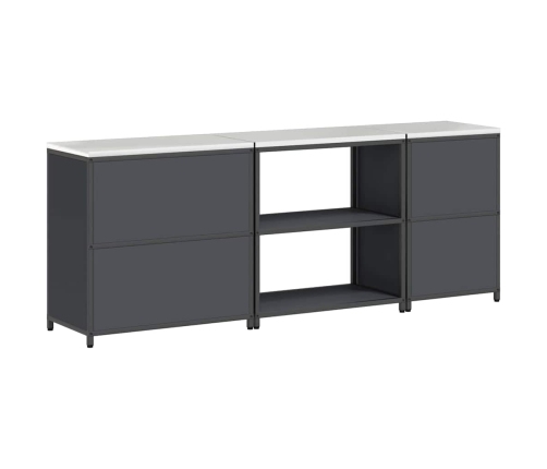 Virtuves Uzglabāšanas Komplekts Ar Plauktu Cits Ar Uzglabāšanu Ar Durvīm 3 Pcs Antracīta Vidaxl