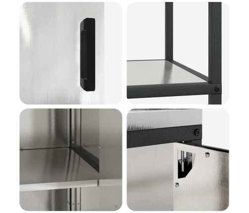 Virtuves Uzglabāšanas Komplekts 3 Pcs Sudrabs 210 X 50 X 92 Cm Vidaxl