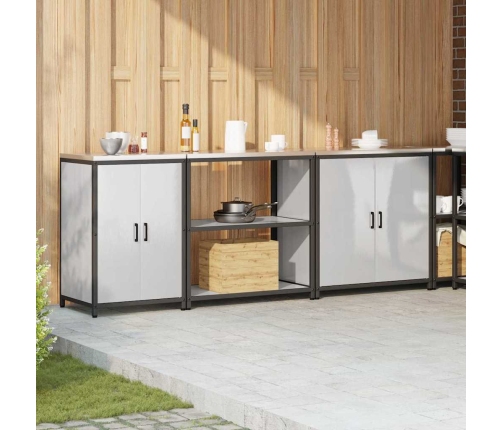 Virtuves Uzglabāšanas Komplekts 3 Pcs Sudrabs 210 X 50 X 92 Cm Vidaxl