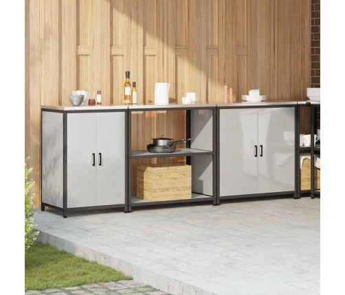 Virtuves Uzglabāšanas Komplekts 3 Pcs Sudrabs 210 X 50 X 92 Cm Vidaxl