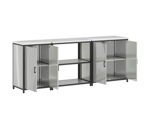 Virtuves Uzglabāšanas Komplekts 3 Pcs Sudrabs 210 X 50 X 92 Cm Vidaxl