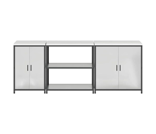 Virtuves Uzglabāšanas Komplekts 3 Pcs Sudrabs 210 X 50 X 92 Cm Vidaxl