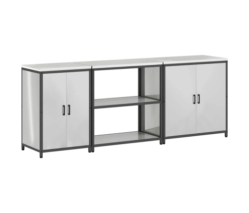 Virtuves Uzglabāšanas Komplekts 3 Pcs Sudrabs 210 X 50 X 92 Cm Vidaxl