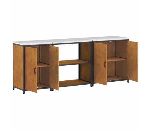 Virtuves Uzglabāšanas Komplekts 3 Pcs Rūsa 210 X 50 X 92 Cm Vidaxl