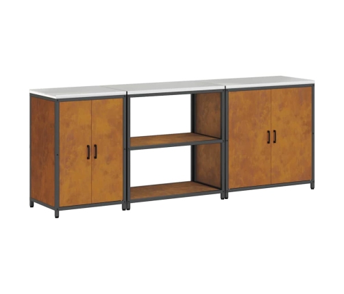 Virtuves Uzglabāšanas Komplekts 3 Pcs Rūsa 210 X 50 X 92 Cm Vidaxl