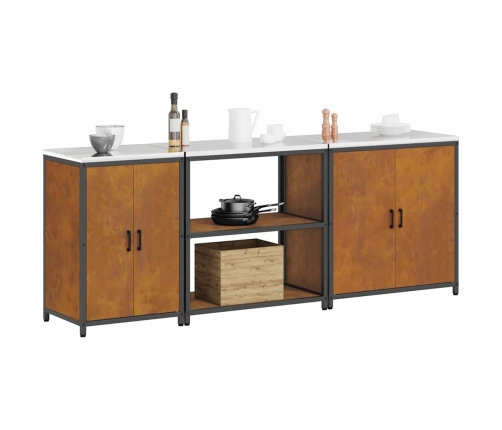 Virtuves Uzglabāšanas Komplekts 3 Pcs Rūsa 210 X 50 X 92 Cm Vidaxl