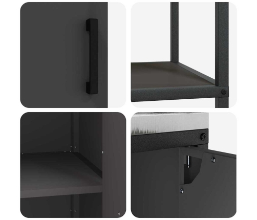 Virtuves Glabāšanas Komplekts 2 Pcs Melna 150 X 50 X 92 Cm Vidaxl