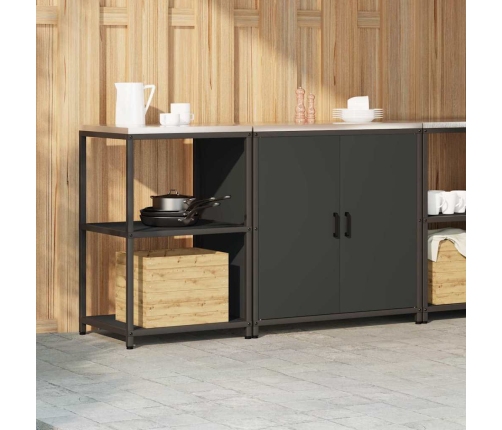 Virtuves Glabāšanas Komplekts 2 Pcs Melna 150 X 50 X 92 Cm Vidaxl