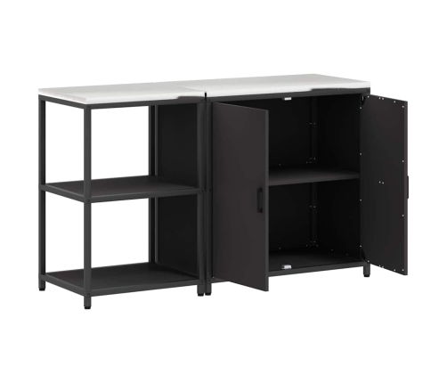 Virtuves Glabāšanas Komplekts 2 Pcs Melna 150 X 50 X 92 Cm Vidaxl