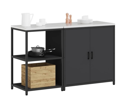 Virtuves Glabāšanas Komplekts 2 Pcs Melna 150 X 50 X 92 Cm Vidaxl