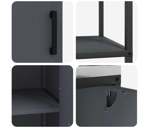 Virtuves Glabāšanas Komplekts 2 Pcs Antracīta 150 X 50 X 92 Cm Vidaxl