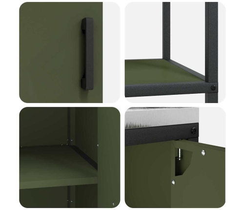 Virtuves Glabāšanas Komplekts 2 Pcs Olīvu Zaļš 150 X 50 X 92 Cm Vidaxl