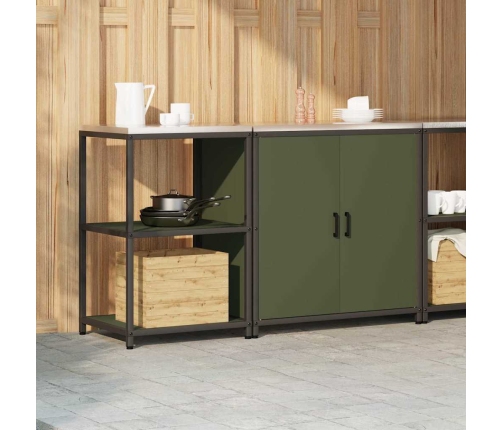 Virtuves Glabāšanas Komplekts 2 Pcs Olīvu Zaļš 150 X 50 X 92 Cm Vidaxl