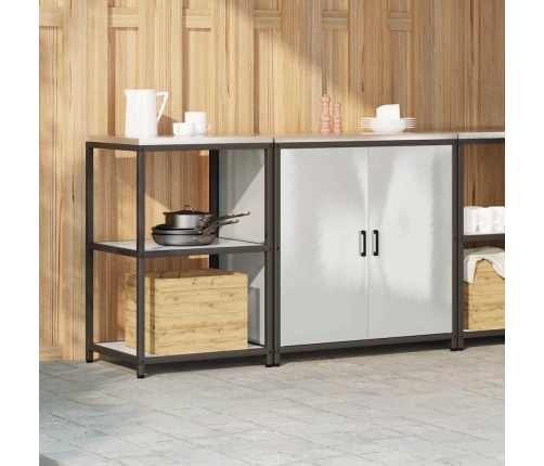 Virtuves Glabāšanas Komplekts 2 Pcs Sudrabs 150 X 50 X 92 Cm Vidaxl