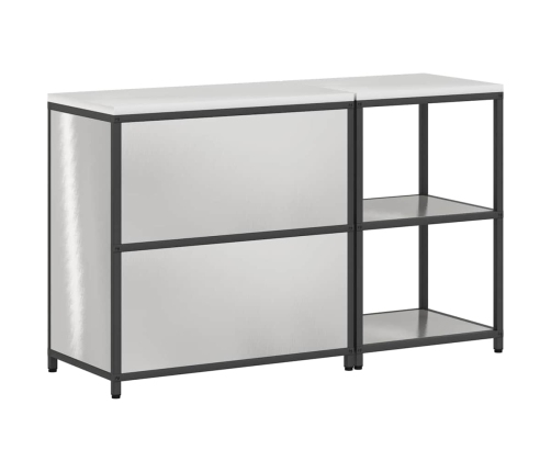 Virtuves Glabāšanas Komplekts 2 Pcs Sudrabs 150 X 50 X 92 Cm Vidaxl