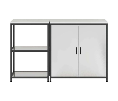 Virtuves Glabāšanas Komplekts 2 Pcs Sudrabs 150 X 50 X 92 Cm Vidaxl
