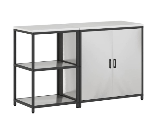 Virtuves Glabāšanas Komplekts 2 Pcs Sudrabs 150 X 50 X 92 Cm Vidaxl