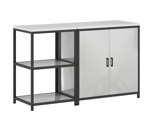 Virtuves Glabāšanas Komplekts 2 Pcs Sudrabs 150 X 50 X 92 Cm Vidaxl